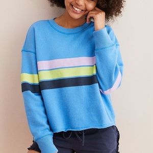 ae striped pull over - blue